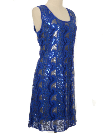 Vintage Dress - Blue Beaded