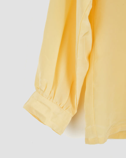 Vintage Blouse - Sheer Neckline | Yellow | Christmas Pajamas for All