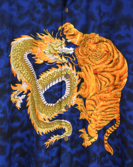 Vintage-Shirt – Tiger- und Drachenmotiv