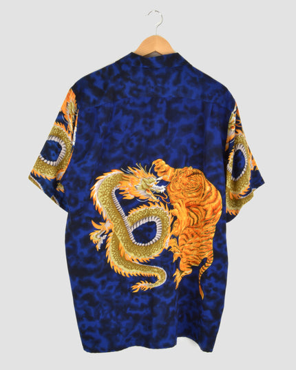 Vintage-Shirt – Tiger- und Drachenmotiv