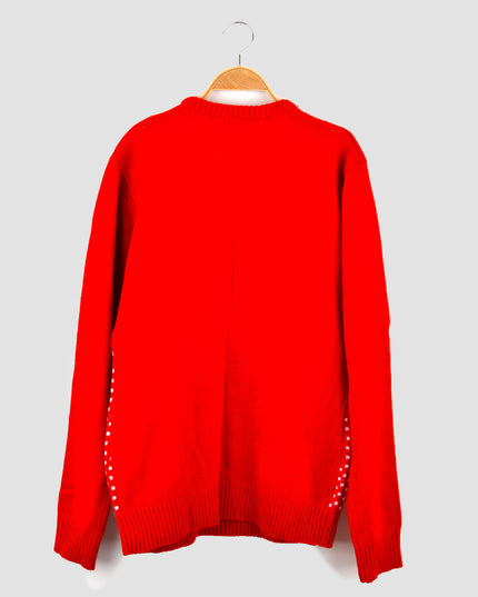 Vintage-Weihnachtspullover – Skifahrer im Spiegel