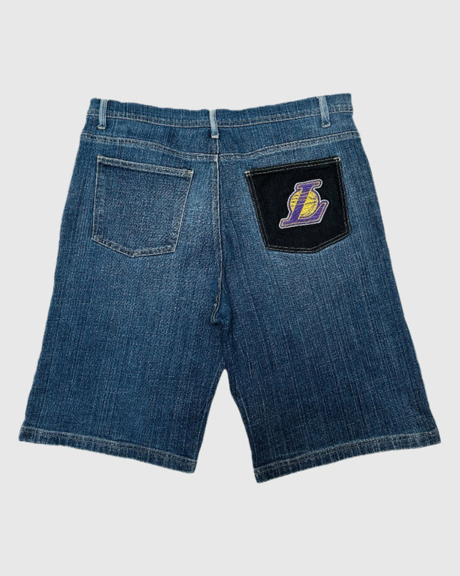 Vintage Lakers NBA Denim Shorts | Comfortable Loungewear