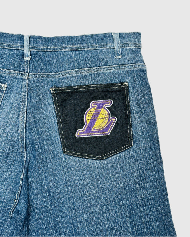 Vintage Lakers NBA Denim Shorts | Comfortable Loungewear