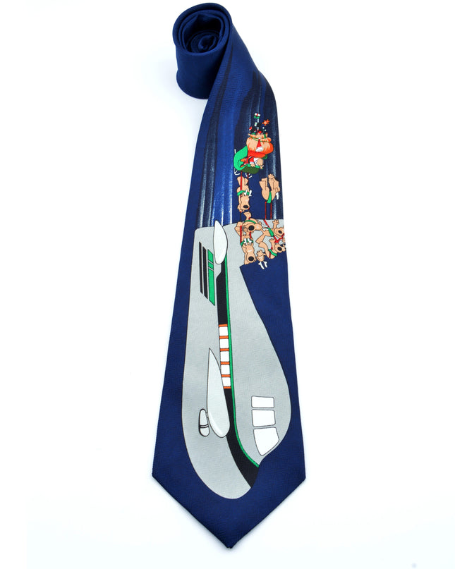 Vintage-Krawatte – Weihnachtsmann in der Luft | Weihnachtsaccessoires