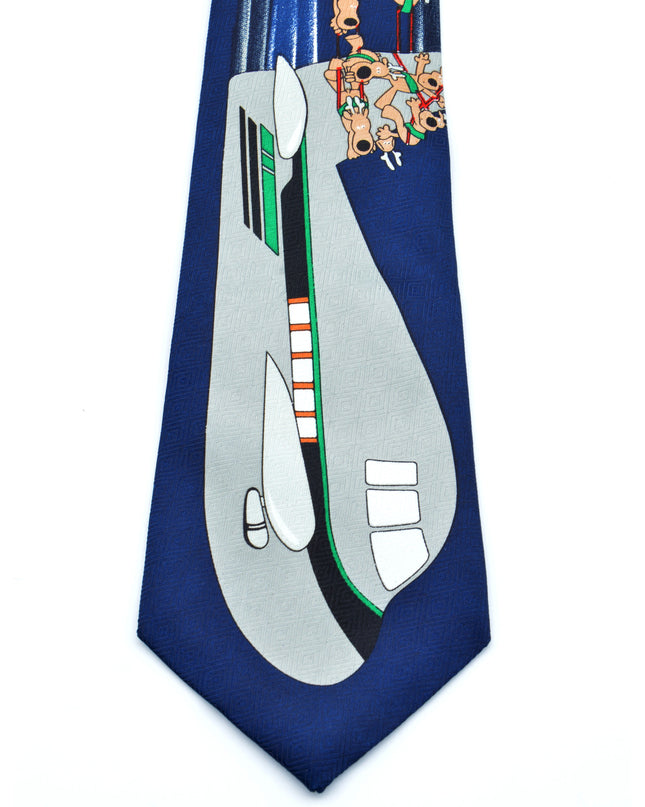 Vintage-Krawatte – Weihnachtsmann in der Luft | Weihnachtsaccessoires