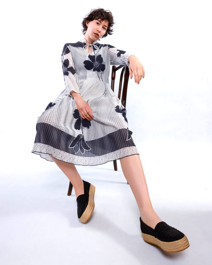 Vintage-Kleid - Plissee