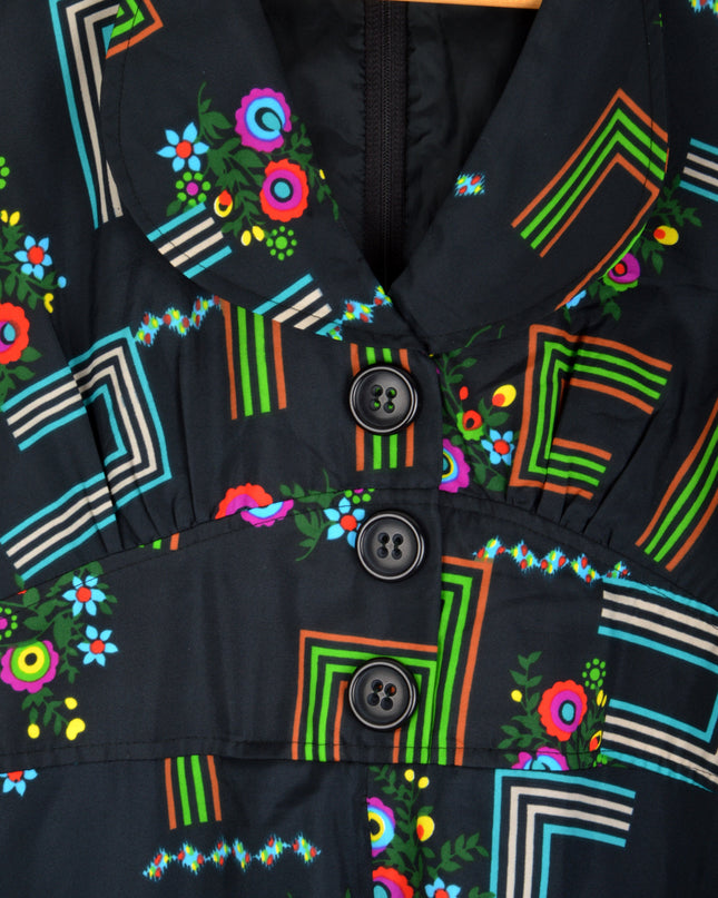 Vintage-Kleid - Linien