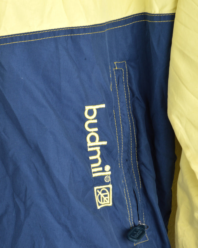 Vintage-Hoodie – Budmil | Blau-Gelb | Weihnachtspullover für Herren