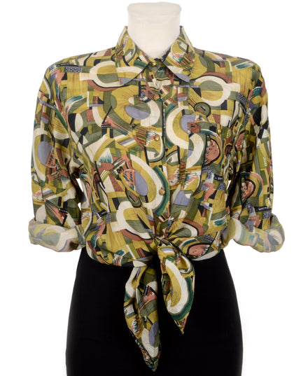 Vintage-Bluse - Grün