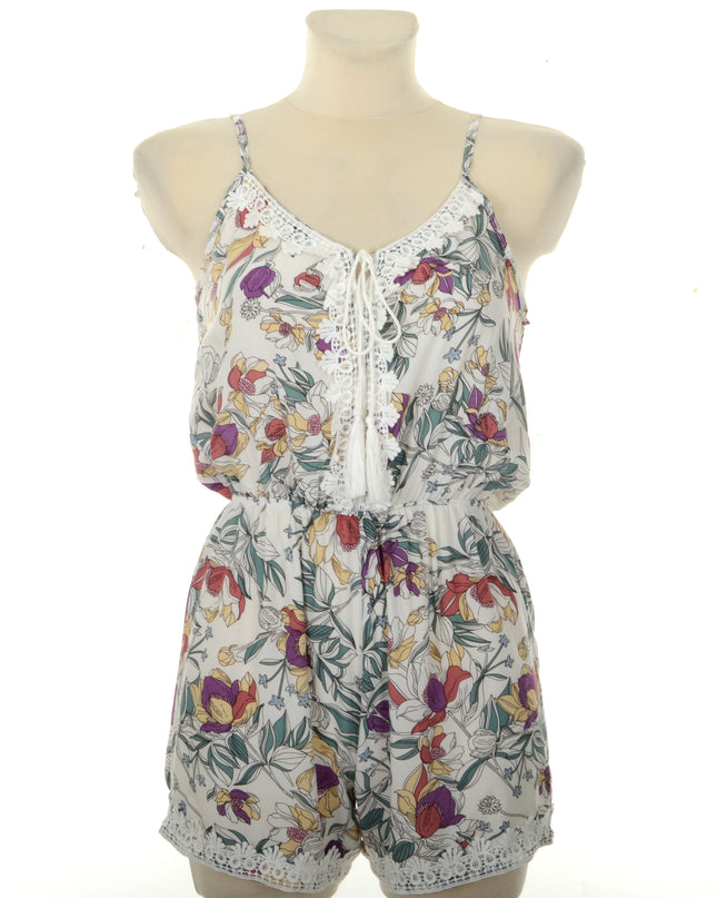 White Floral Romper