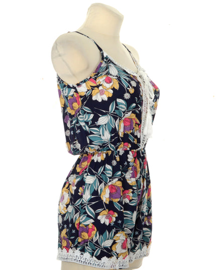 Geblümter Strampler - Blau