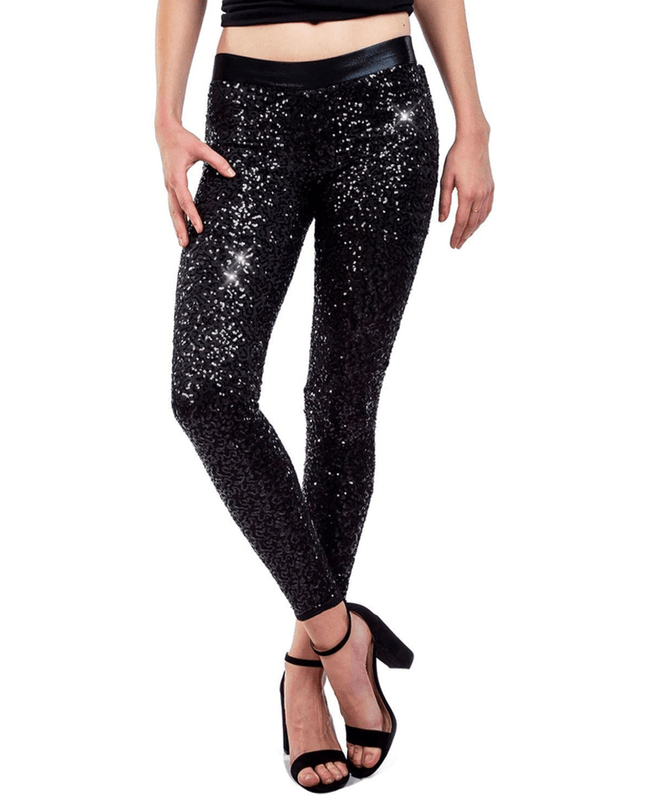 Black Sequin Leggings