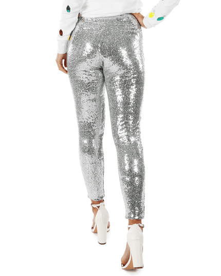 Silver Sequin High Waisted Leggings