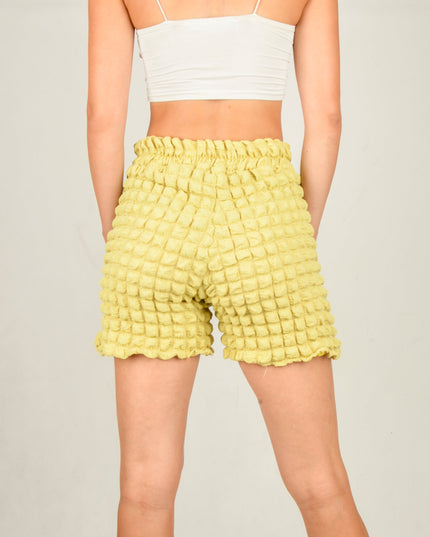 Waffelshorts – Limette | Bequeme und stylische Loungewear