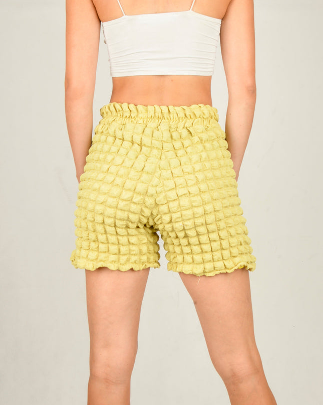 Waffelshorts – Limette | Bequeme und stylische Loungewear