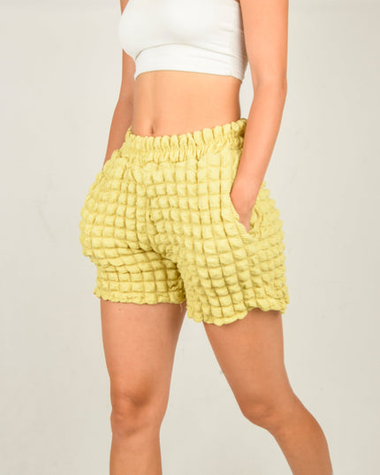 Waffelshorts – Limette | Bequeme und stylische Loungewear