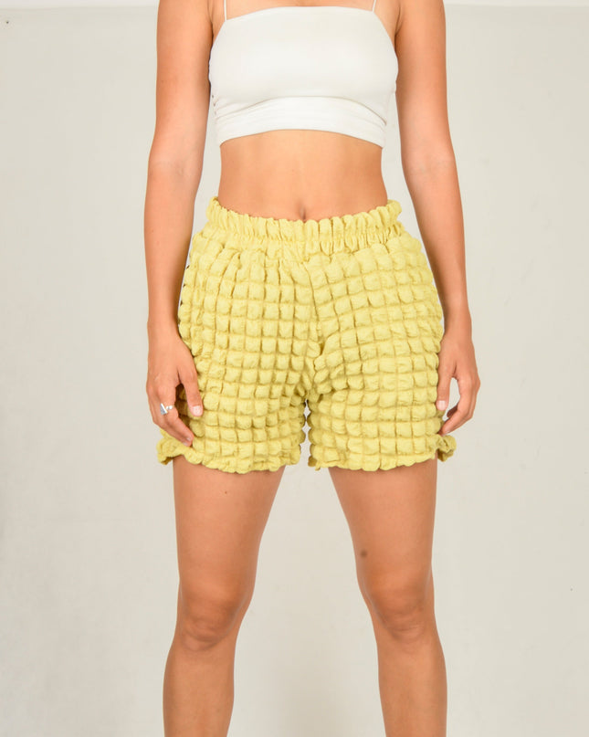 Waffelshorts – Limette | Bequeme und stylische Loungewear