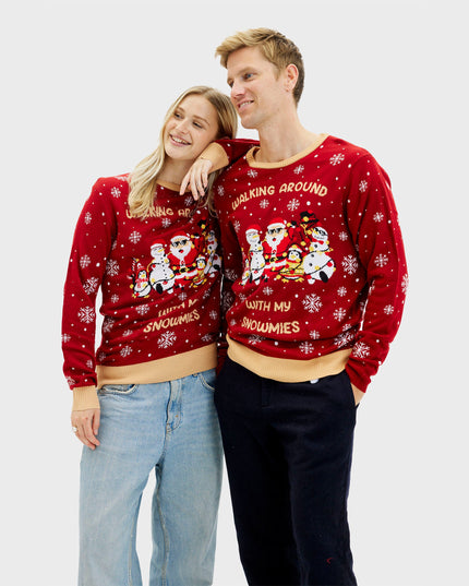„Walking Around With My Snowmies“-Pullover für Damen