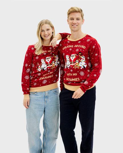 „Walking Around With My Snowmies“-Pullover für Damen