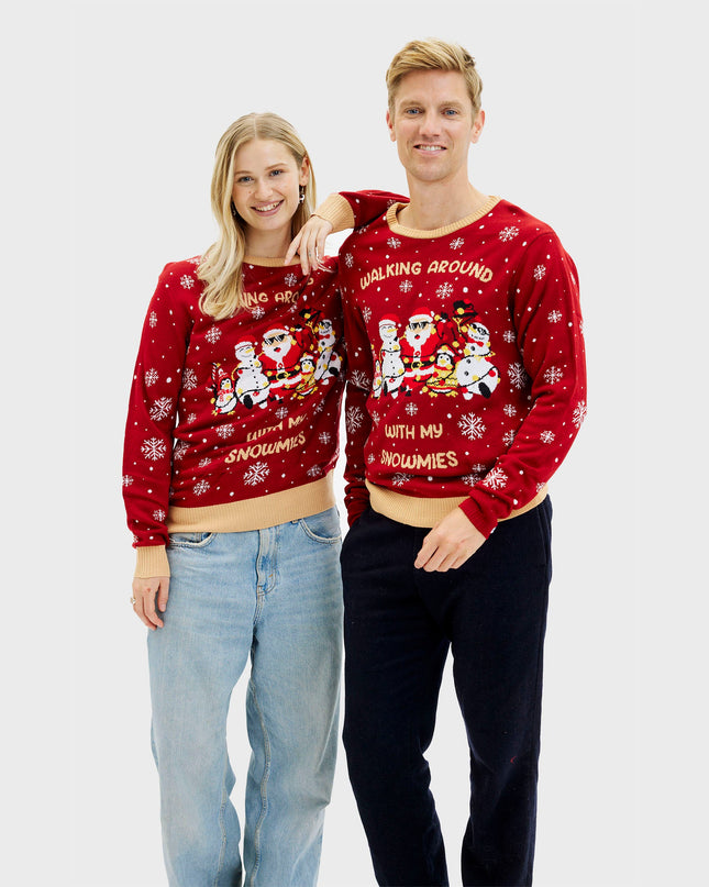 „Walking Around With My Snowmies“-Pullover für Damen