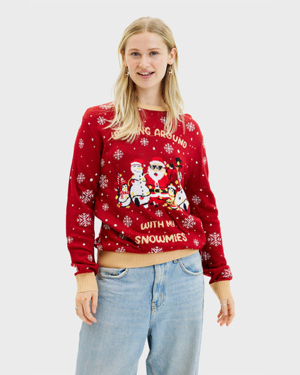 „Walking Around With My Snowmies“-Pullover für Damen