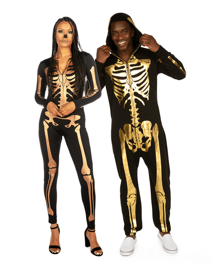 Gold Skeleton Couples Costumes