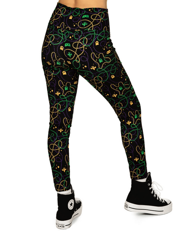 Black Beaded High Waisted Leggings