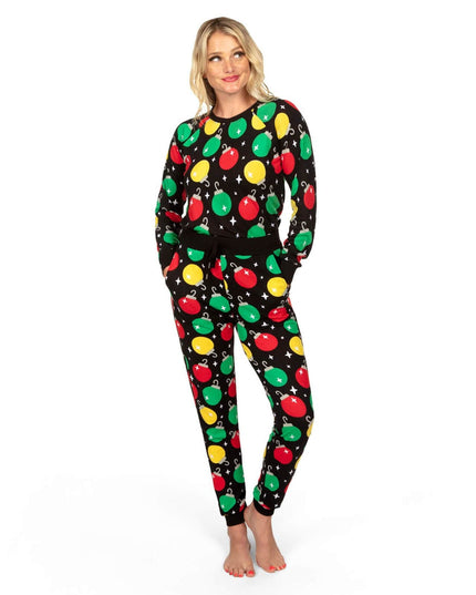 Women's Ornaments Crew Neck Pajama Set