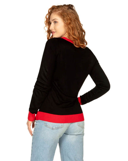 Women's Meowy Christmas Sleigh Light Up Ugly Christmas Sweater