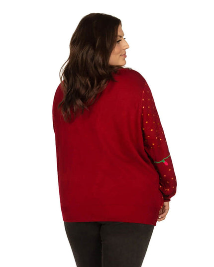 Women's Cat-itude Light Up Plus Size Ugly Christmas Sweater