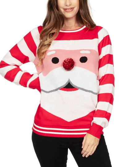 Women's Santa's Close Up Ugly Christmas Sweater
