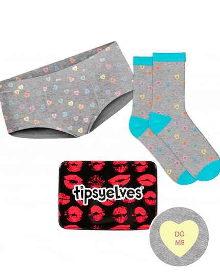 Women's Candy Hearts Underwear & Socks Gift Set