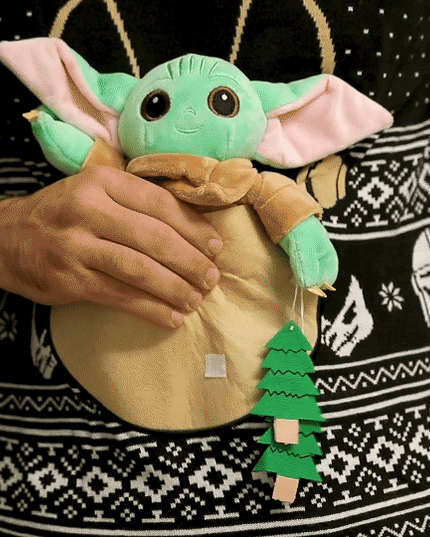 Star Wars Baby Yoda Weihnachtspullover mit Lichtern
