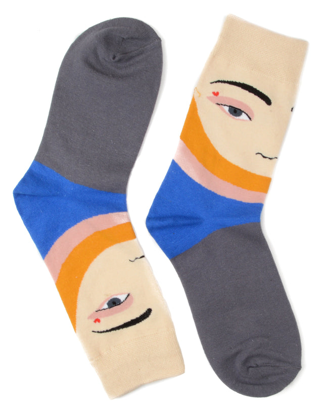 Fun Christmas Socks - Face Design