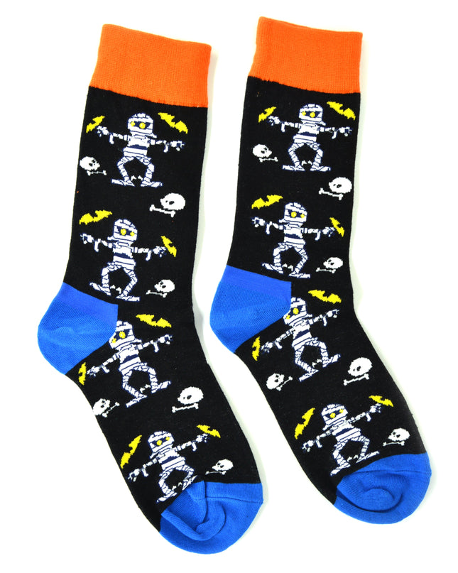 Lustige Halloween-Socken – Zokni-Mumien-Design