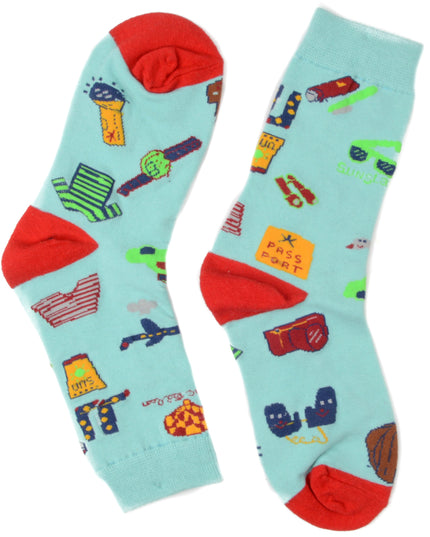 Fun Christmas Socks - Travel Theme